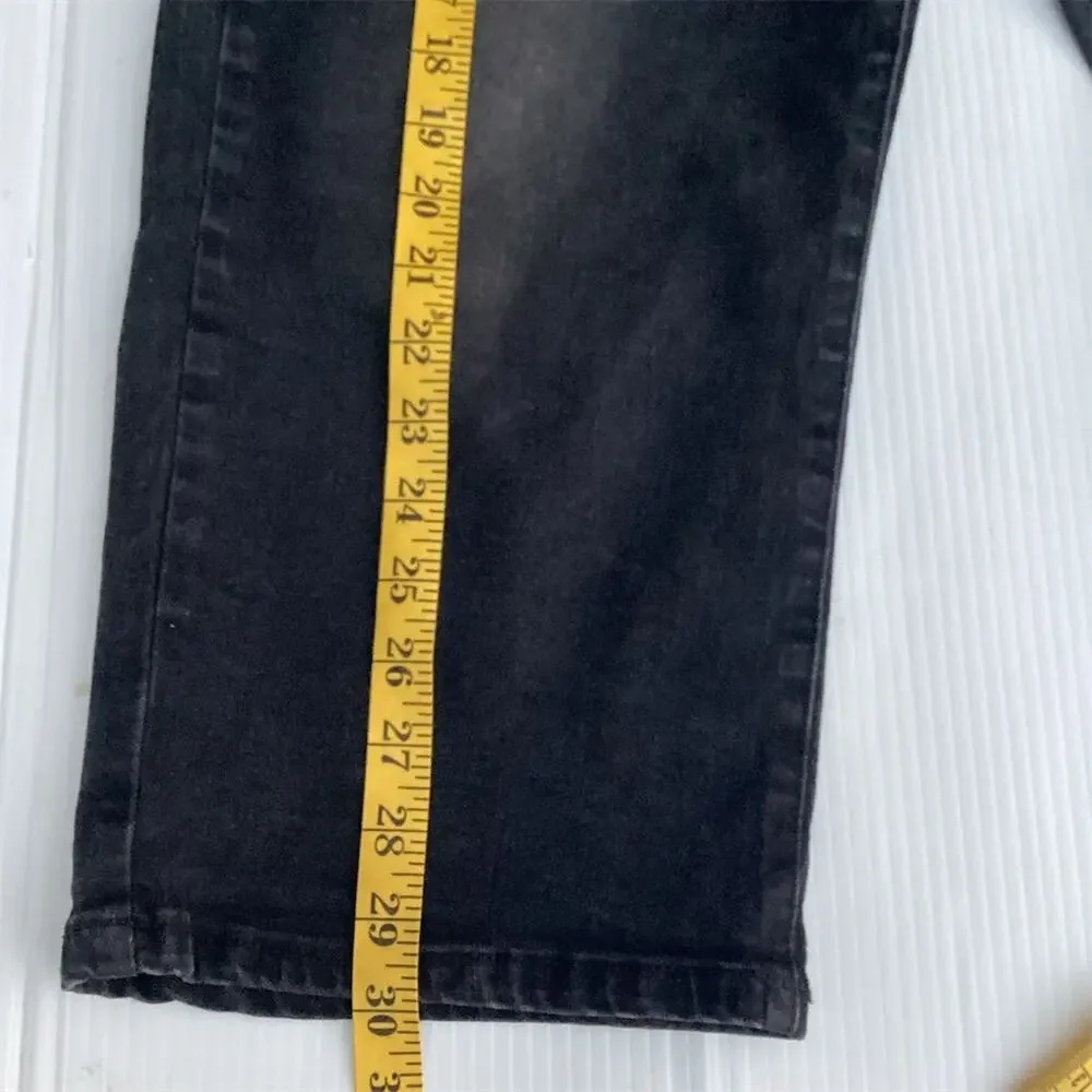 Diverso Women's Plus Size 18W Distressed Black Capri‎ Jeans